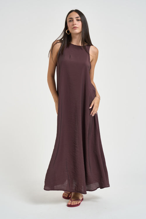 Abito donna lungo marrone - 1