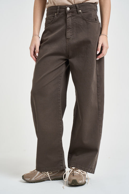 Jeans donna balloon marrone - 1