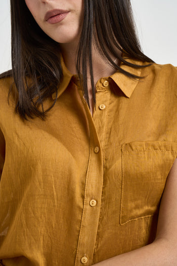 Camicia donna fluida ocra - 3