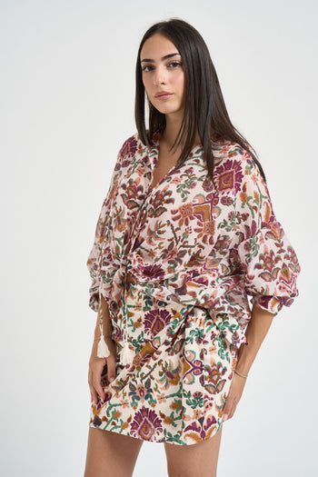Camicia donna fantasia floreale multicolor - 3