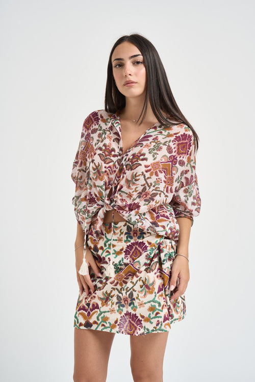 Camicia donna fantasia floreale multicolor