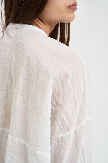 Camicia donna collo alla coreana bianca - 4