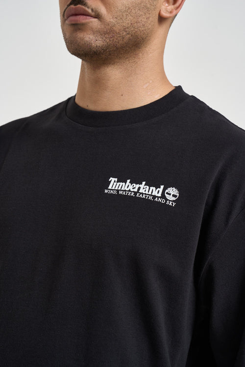 T-shirt uomo girocollo nera con stampa - 2