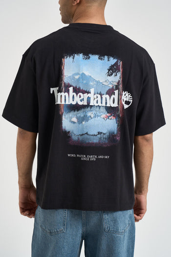 T-shirt uomo girocollo nera con stampa - 3