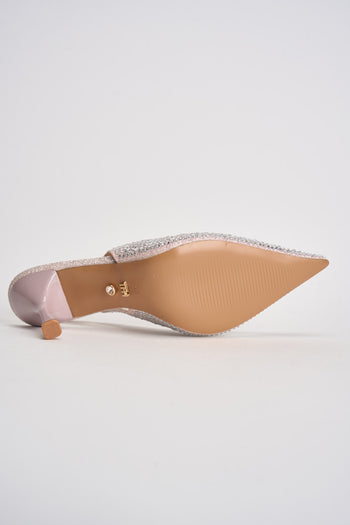 Sandalo donna con tacco rosa e argento - 8