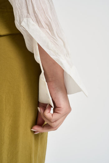 Camicia donna panna effetto satinato - 5