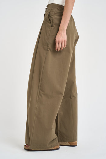 Pantalone donna ampio verde militare - 3