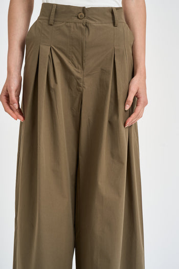 Pantalone donna ampio verde militare - 4