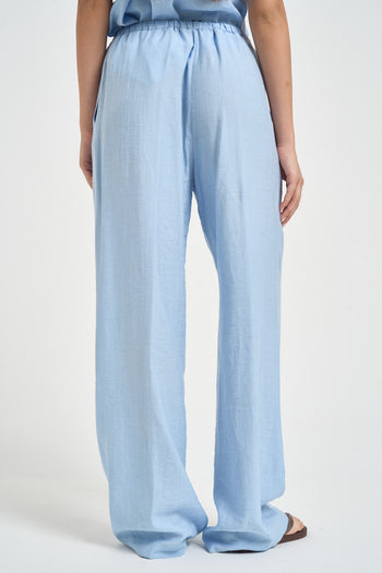 Pantalone donna con coulisse celeste - 4