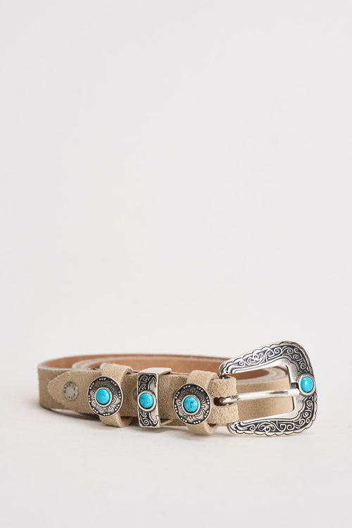 Cintura donna con dettagli western beige