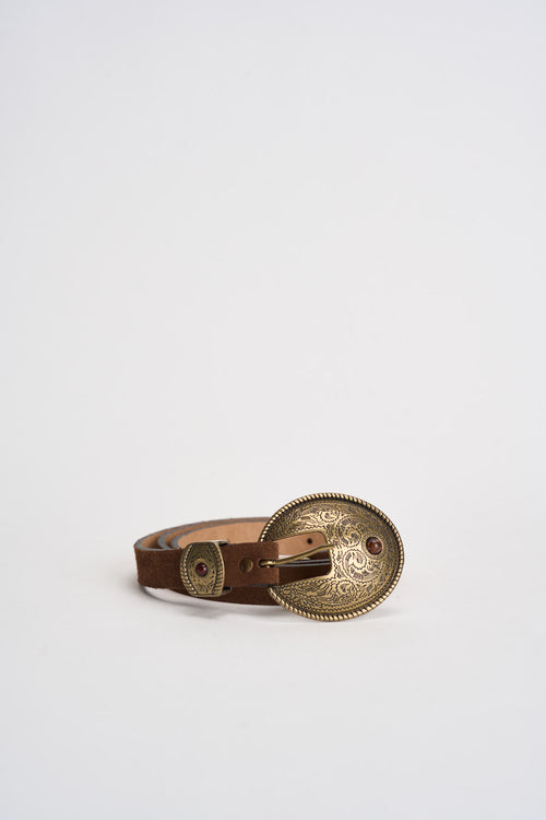Cintura donna western in suede marrone - 2