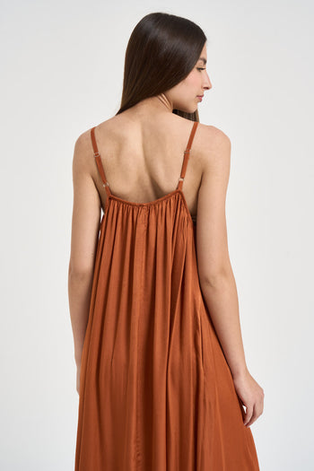 Abito donna lungo ruggine - 4