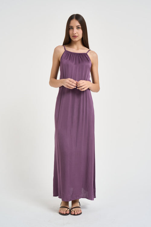 Abito donna lungo viola - 1