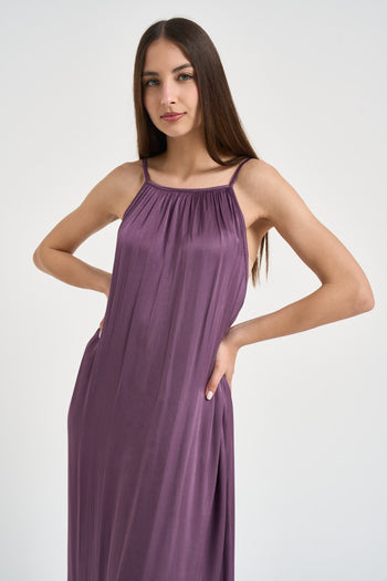 Abito donna lungo viola - 4