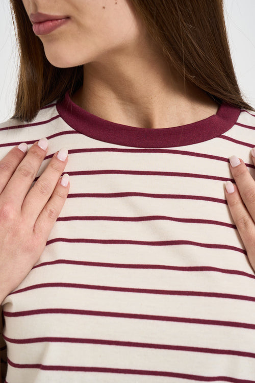 T-shirt donna a righe rossa - 2