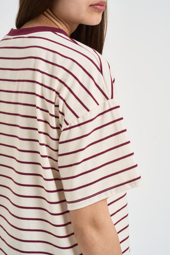T-shirt donna a righe rossa - 4