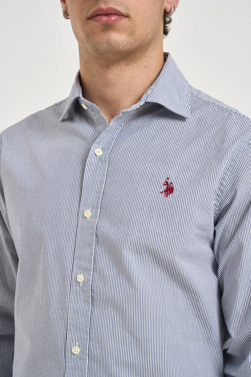Camicia uomo a righe bianco e blu - 2
