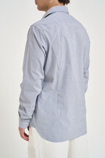 Camicia uomo a righe bianco e blu - 3