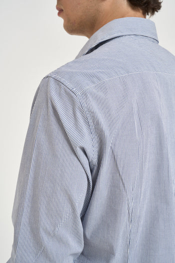 Camicia uomo a righe bianco e blu - 4