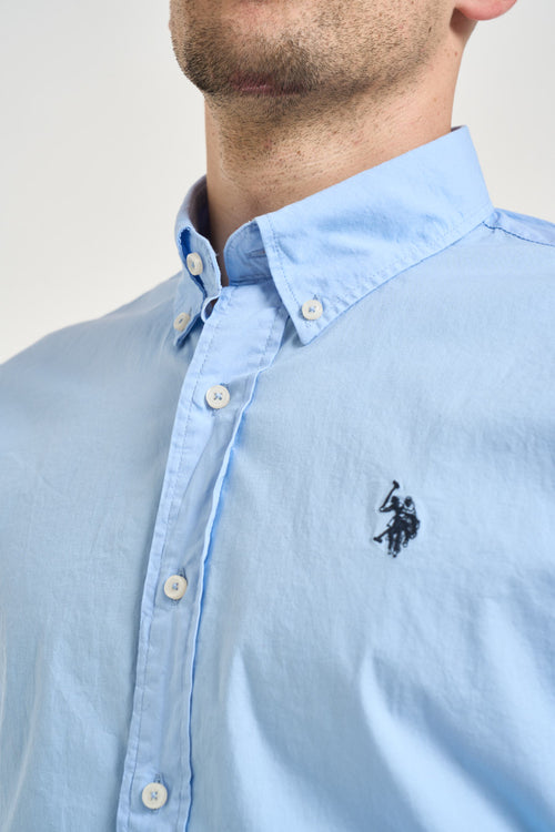 Camicia uomo in popeline celeste - 2