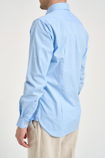 Camicia uomo in popeline celeste - 4