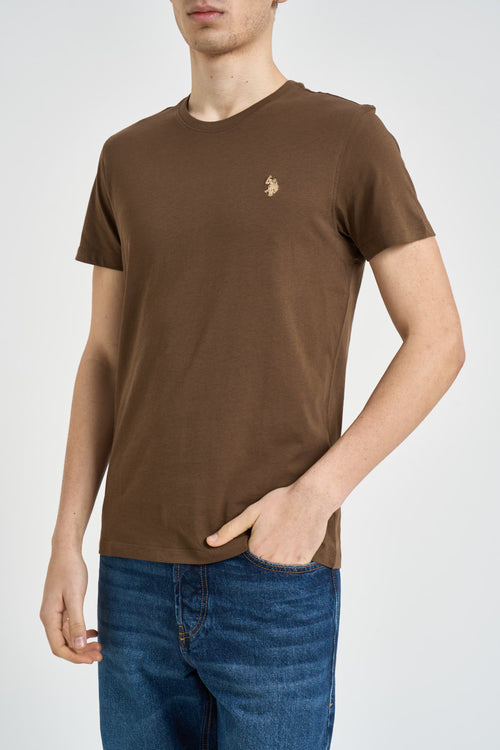 T-shirt uomo girocollo marrone