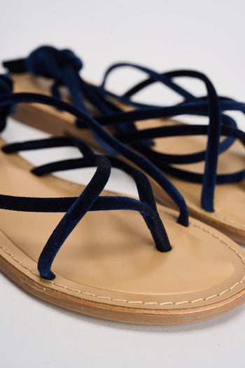 Sandali donna infradito alla schiava blu - 4