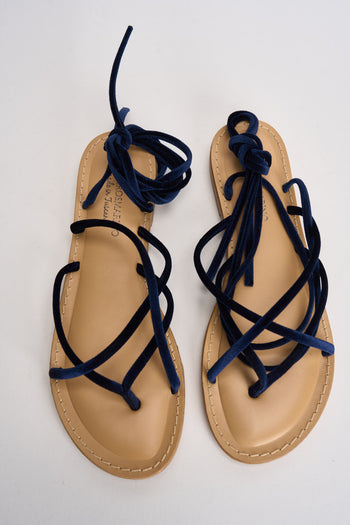 Sandali donna infradito alla schiava blu - 6