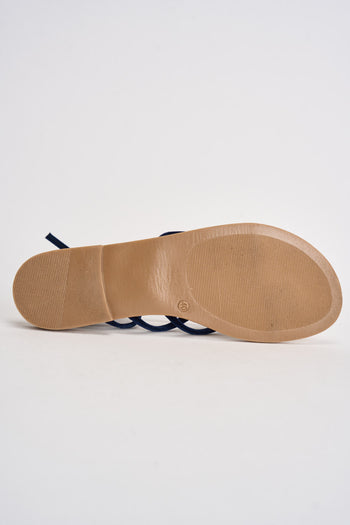 Sandali donna infradito alla schiava blu - 8