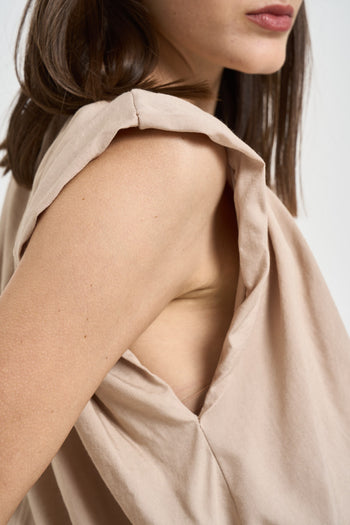 Top donna a palloncino beige - 5
