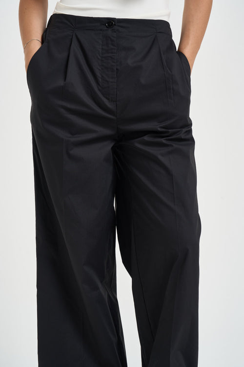 Pantalone donna con pinces nero - 2