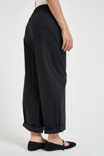 Pantalone donna con pinces nero - 5