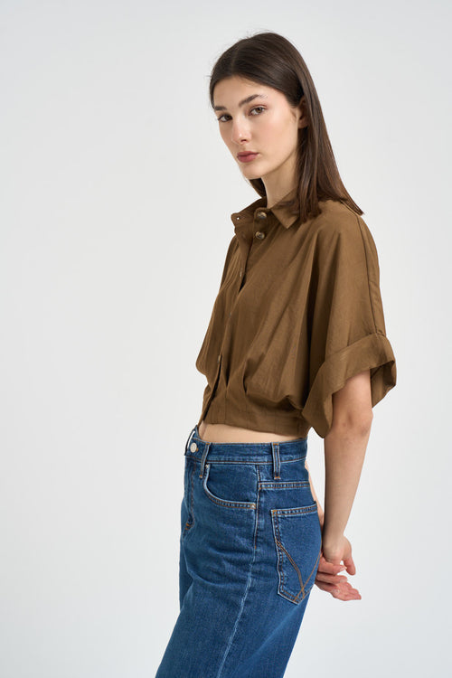 Camicia donna cropped moro - 2