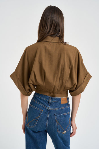 Camicia donna cropped moro - 4