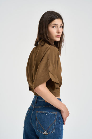 Camicia donna cropped moro - 5