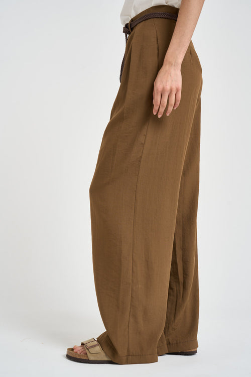 Pantalone donna a palazzo marrone - 2