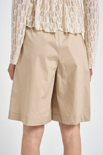 Bermuda donna con pinces beige - 4