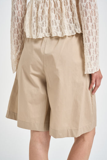 Bermuda donna con pinces beige - 5