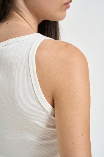 Top donna a costine bianco - 4