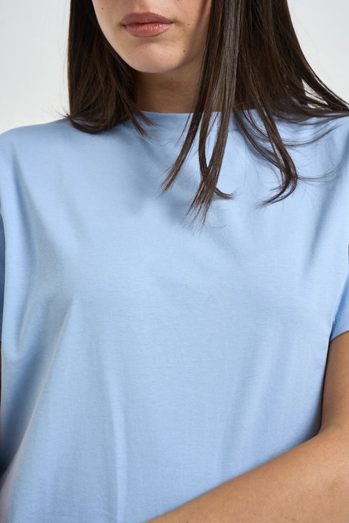 T-shirt donna a maniche corte celeste - 2