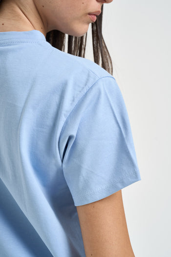 T-shirt donna a maniche corte celeste - 4