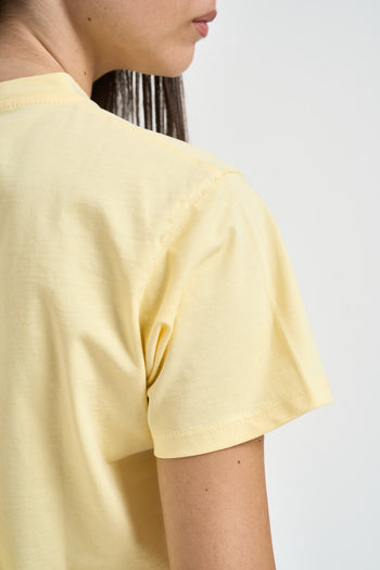 T-shirt donna a maniche corte giallo pastello - 4