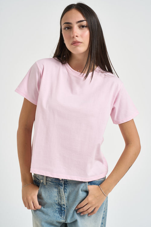 T-shirt donna a maniche corte rosa