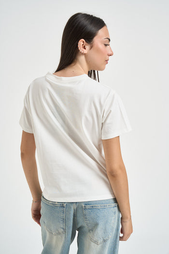 T-shirt donna con scritta bianca - 3