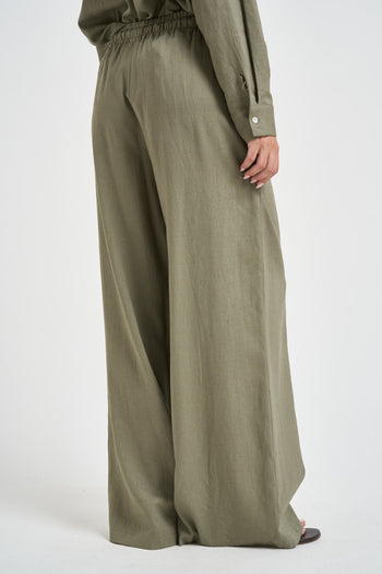 Pantalone donna con coulisse verde - 4