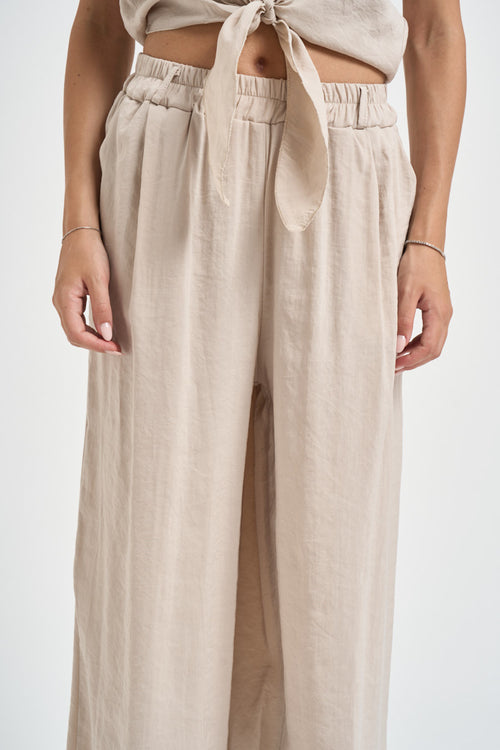 Pantalone donna fluido sabbia - 2