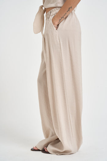 Pantalone donna fluido sabbia - 3