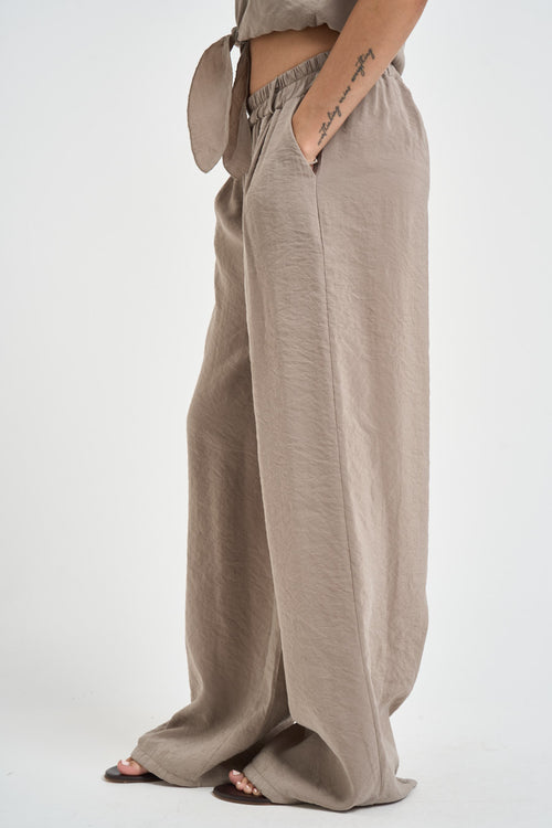Pantalone donna fluido tortora - 2