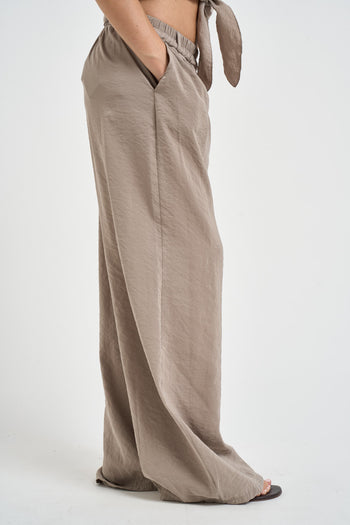 Pantalone donna fluido tortora - 4