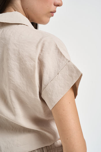 Camicia donna con nodo sabbia - 5
